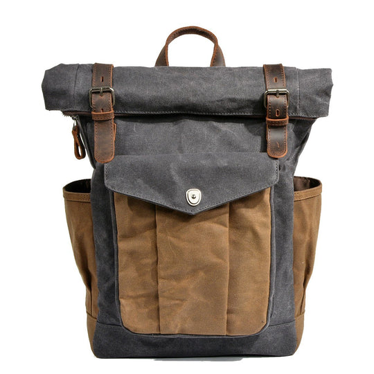 Waxed Canvas Roll Top Backpack | MARSEILLE