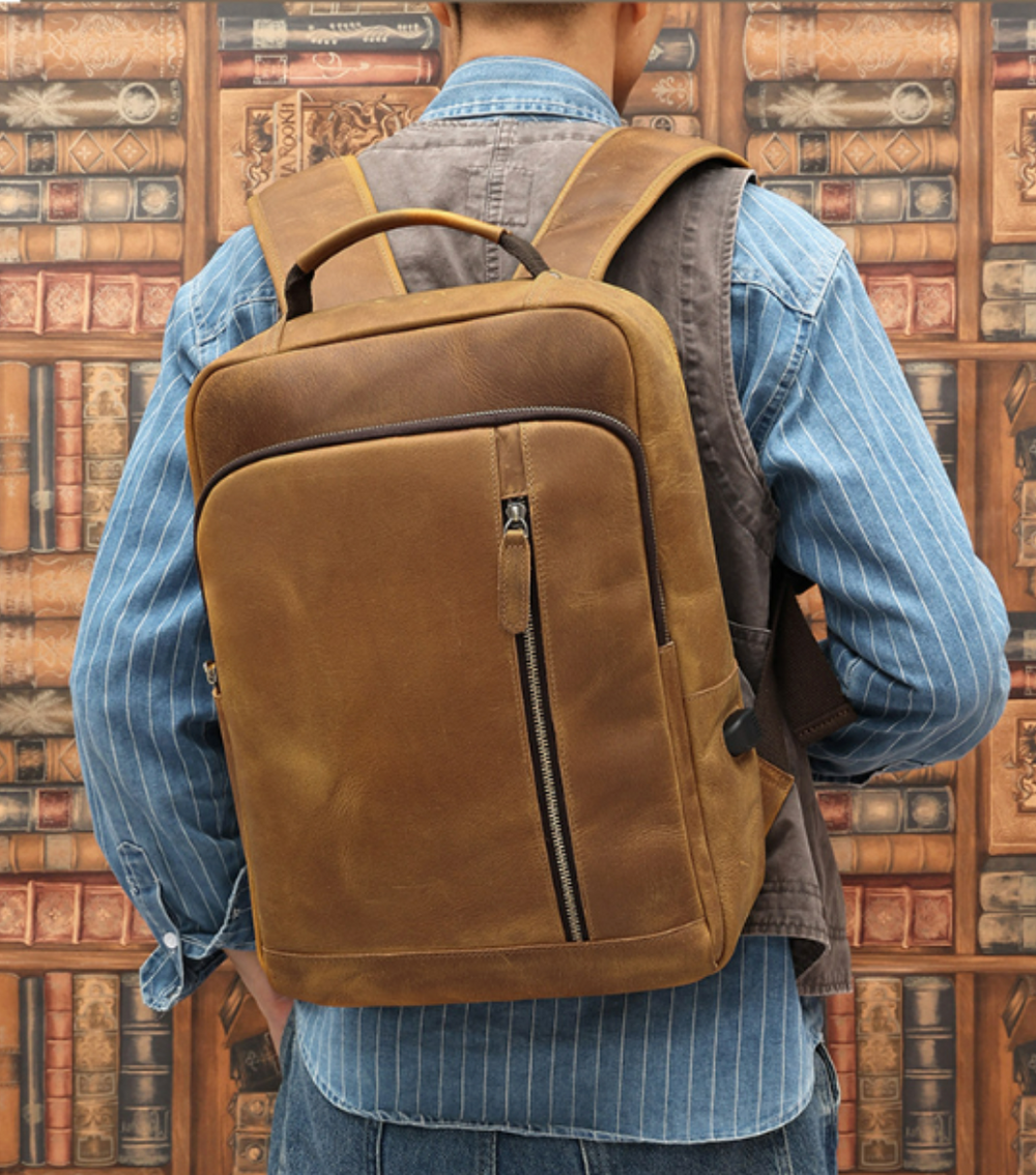 Crazy Horse Leather Backpack | PORTLY