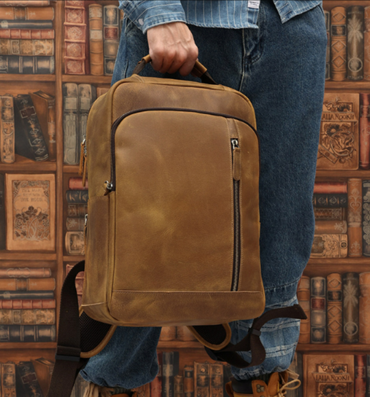 Crazy Horse Leather Backpack | PORTLY