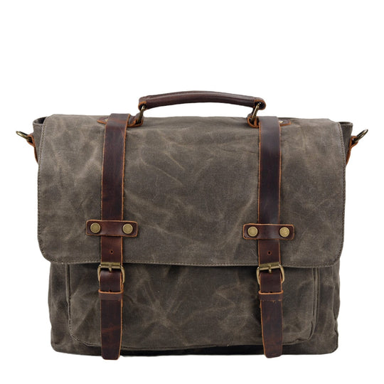 Canvas and Leather Messenger Bag | BRUGES