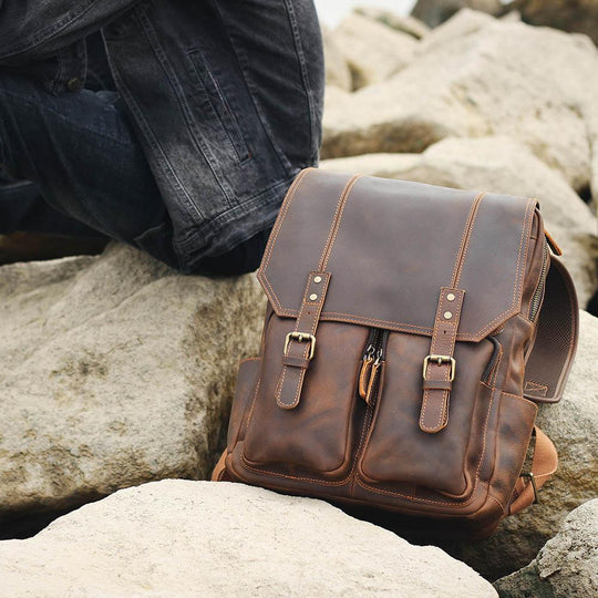 Brown Leather Rucksack | BIEFELD