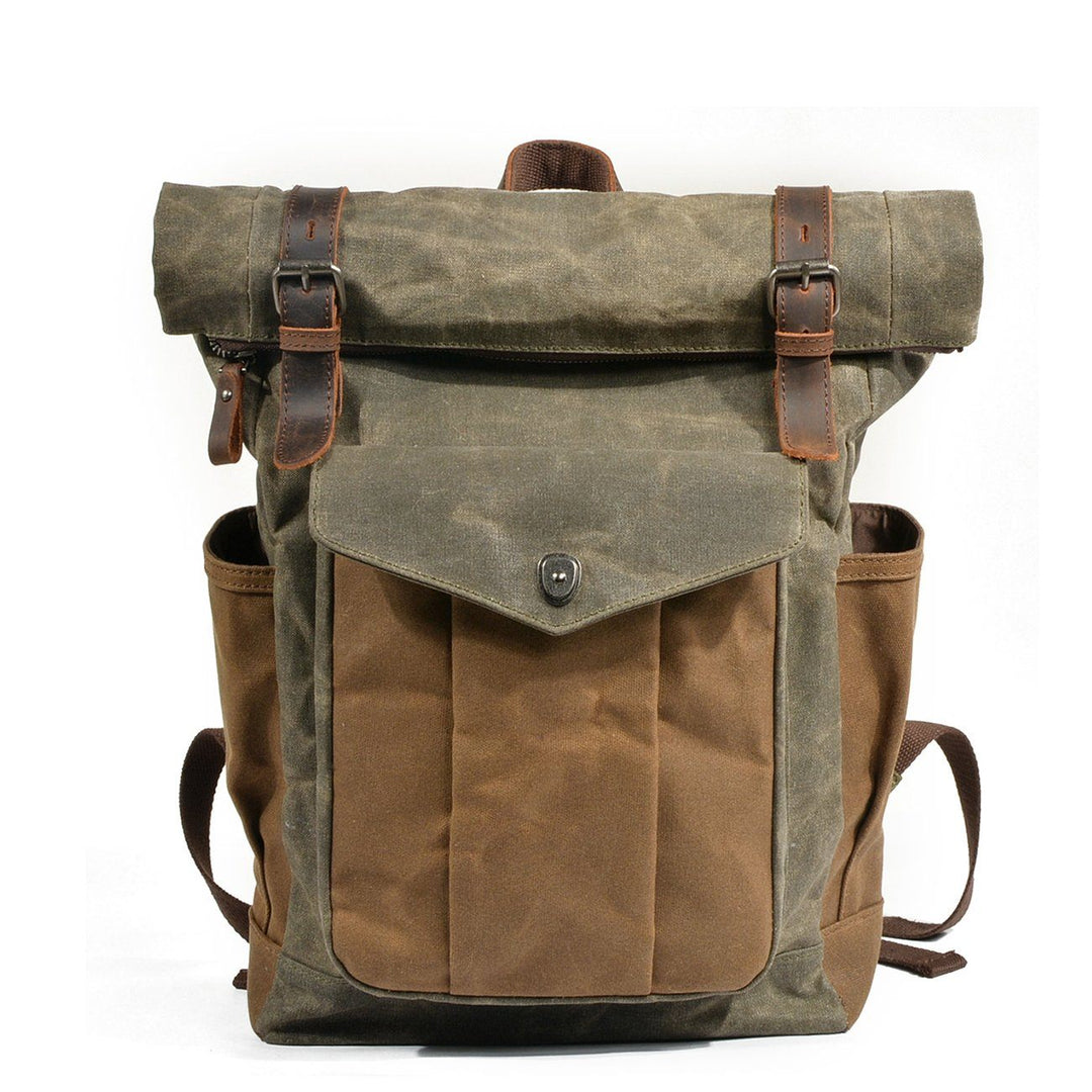 Waxed Canvas Roll Top Backpack | MARSEILLE