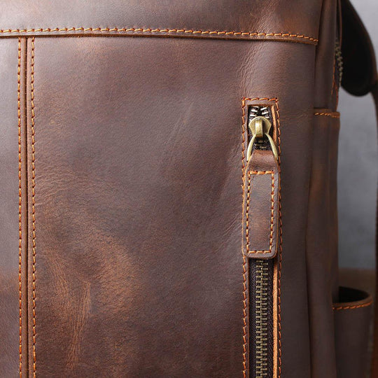 Brown Leather Rucksack | BIEFELD