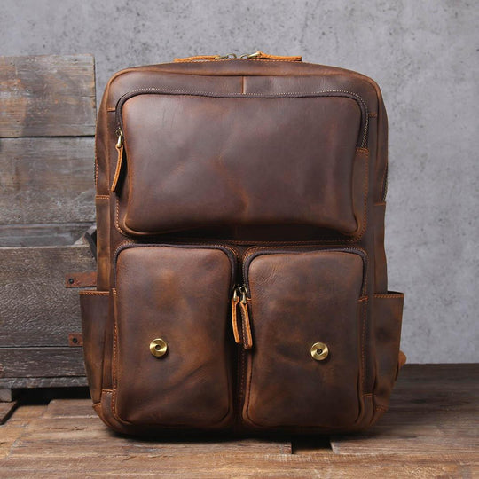 Brown Leather Rucksack | BIEFELD