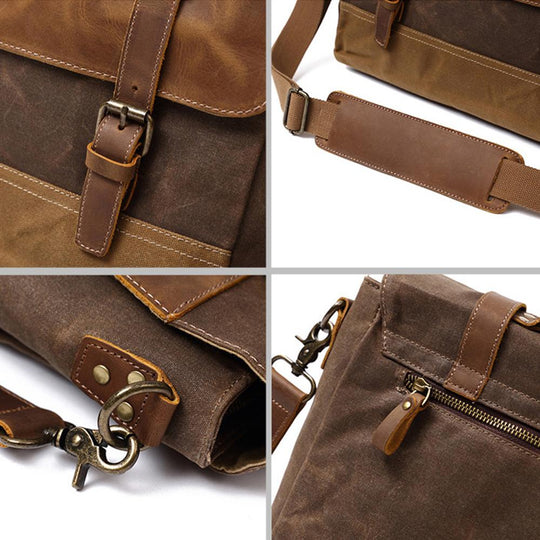 Waxed Canvas Messenger Bag | MOKALO