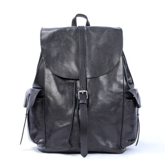 Small Black Leather Backpack | BODO