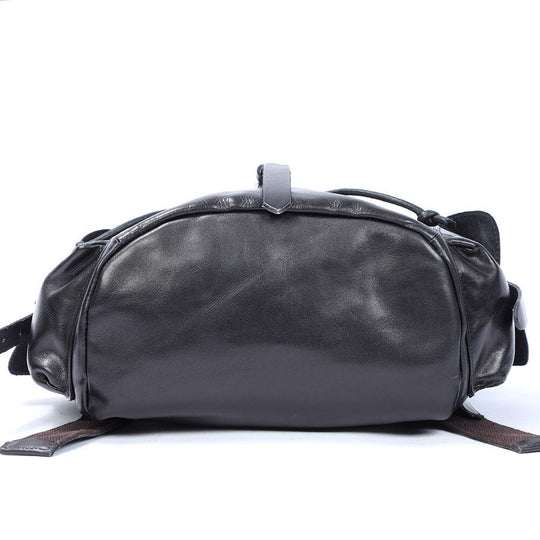 Small Black Leather Backpack | BODO