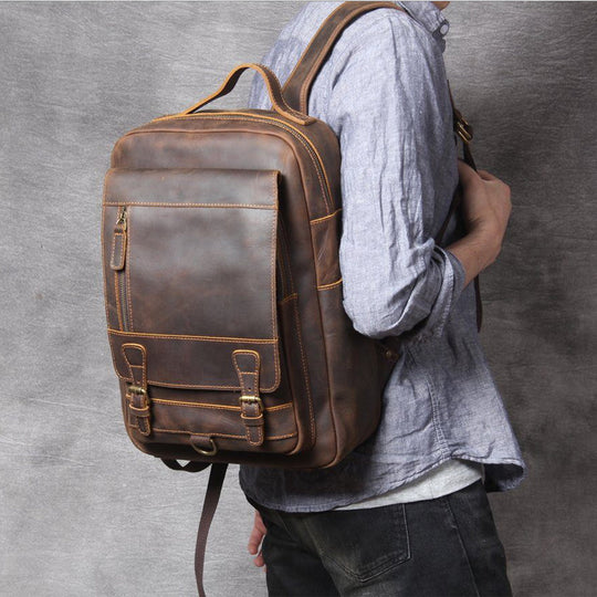 Tan Leather Backpack | MORITZ