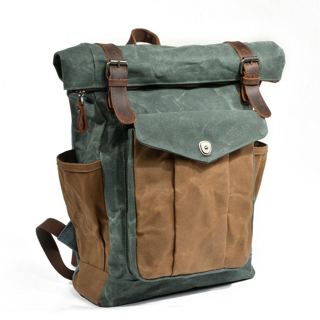 Waxed Canvas Roll Top Backpack | MARSEILLE