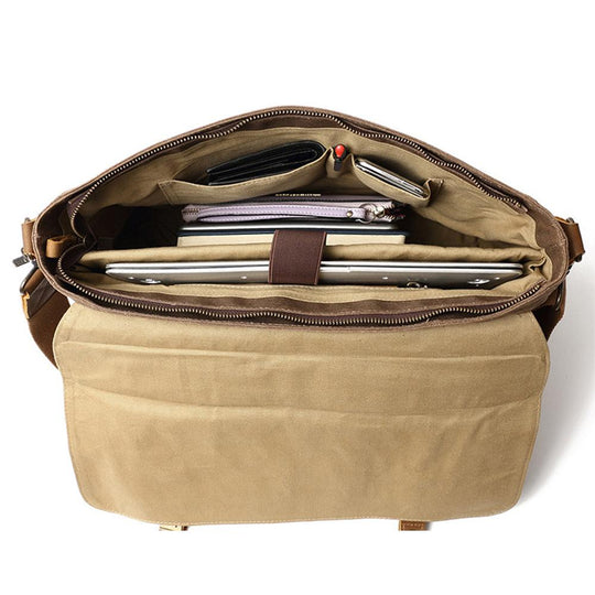 Waxed Canvas Messenger Bag | MOKALO