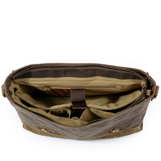 Waxed Canvas Messenger Bag | MOKALO