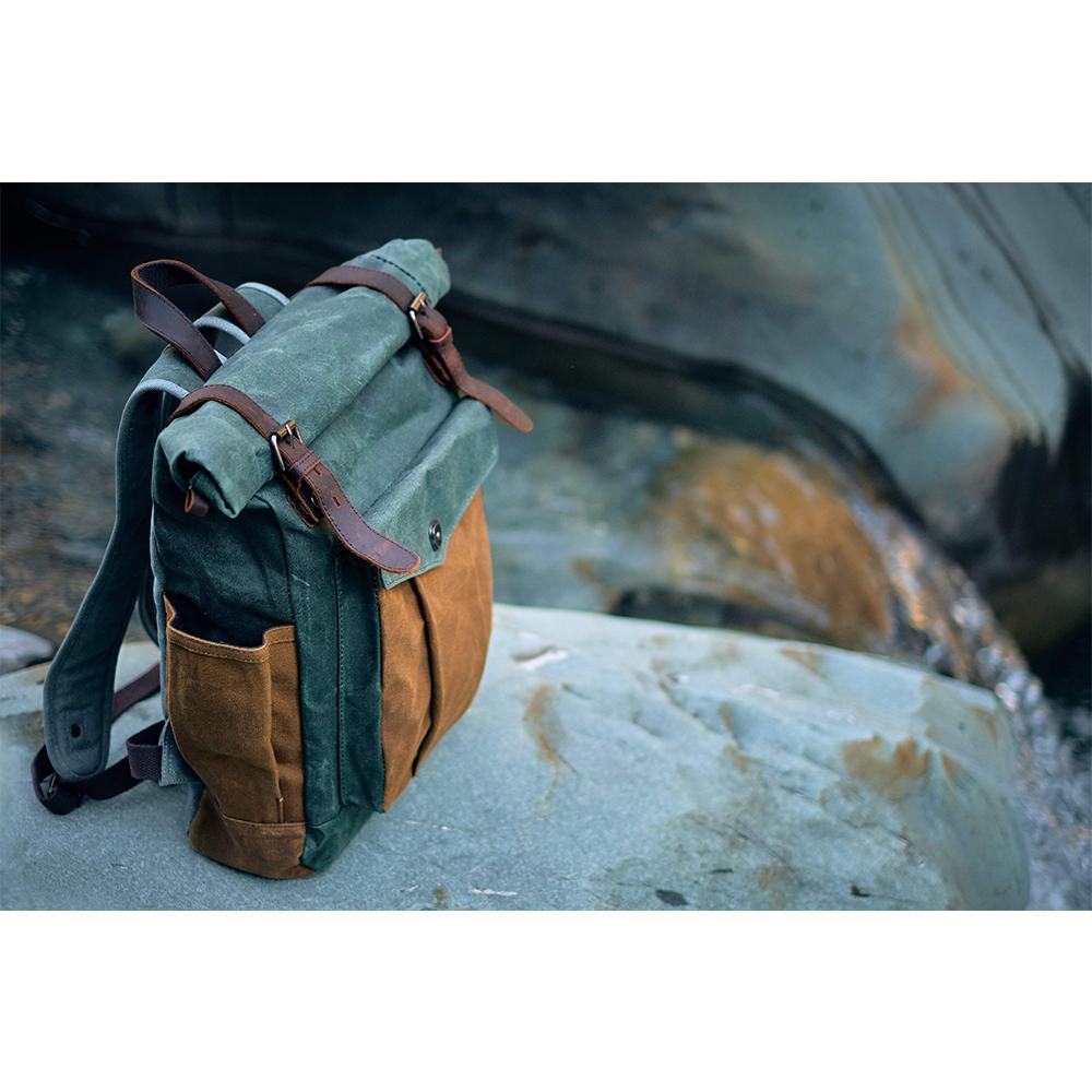 Waxed Canvas Roll Top Backpack | MARSEILLE