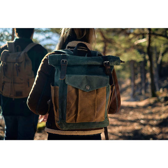 Waxed Canvas Roll Top Backpack | MARSEILLE